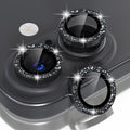 Choiche for iPhone 16/16 Plus Camera Lens Protector Bling, Glitter-Black | Ultra HD, 9H Tempered Glass Camera Cover Screen Protector Metal Individual Ring Decoration Accessories, 2-Lens, 6.1/6.7-inch by Choiche