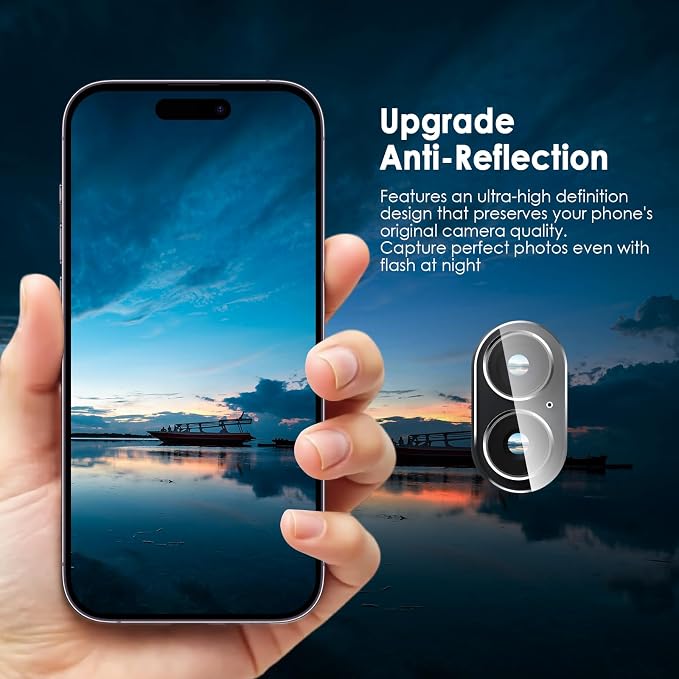 FanTEK Camera Lens Protector Compatible with iPhone 16/16 Plus, 9H Tempered Glass Camera Screen Cover, Ultra HD Clear Acrylic Full Coverage Guard, Case Friendly - Image 5