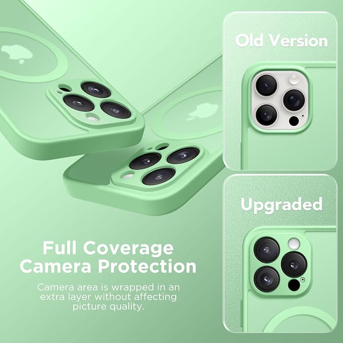 CAPRARO for iPhone 16 Pro Case, Compatible with MagSafe | Upgraded [Full Camera Protection] Protective Translucent Matte Women Girl Magnetic Phone Case Cover, Bamboo Green - Image 6