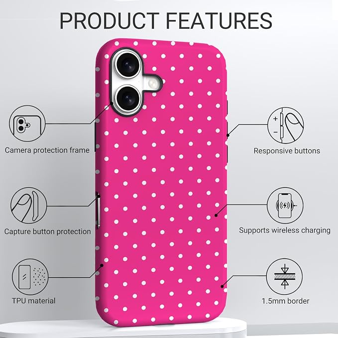 TPU Phone Case for iPhone 17, MagSafe Wireless Charging Compatible, Shockproof Slim Fit Protective Cover with Anti-Yellowing & Raised Camera Protection (Point 4, iPhone 17(6.3")) - Image 3
