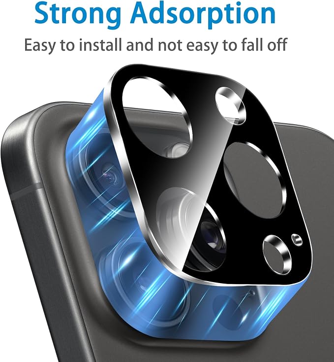Dengduoduo 3 Pack Camera Lens Protector for iPhone 16 Pro 6.3 inch and 16 Pro Max 6.9 inch, Tempered Glass, Ultra HD, 9H Hardness, Anti-Scratch, Case Friendly [No Affect on Night Shots] - Image 4