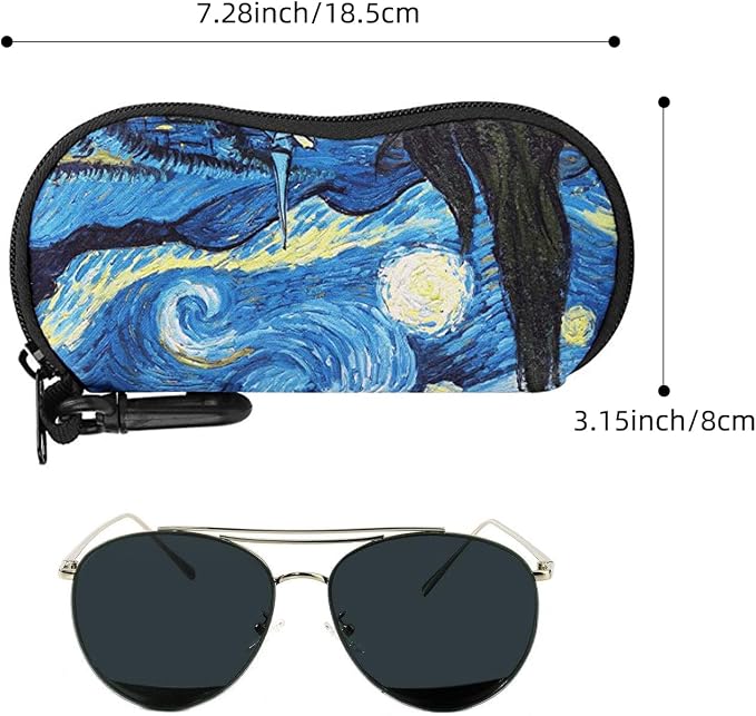 MoKo Sunglasses Soft Case Ultra Light Neoprene Zipper Eyeglass Case for Men Women - Image 7