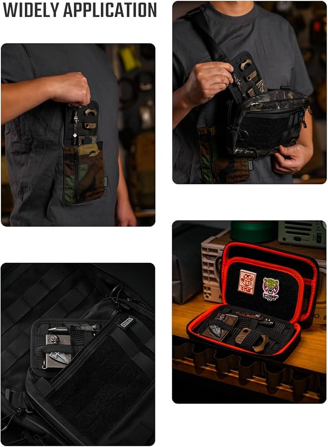 TACTICAL_GEEK TCM2 Mini EDC Organizer Board, Anti-Slip Elastic Woven Board,Bag Insert Panel for Small Gear, Backpack Accessories for Everyday Necessary Gadget (Black) - Image 4