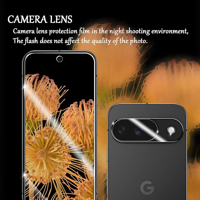Screen Protector for Google Pixel 9, [2+2 Pack] Tempered Glass for Pixel 9 & Camera Lens Protectors[Ultrasonic Fingerprint Unlock] [Case Friendly] [Bubble-Free] 6.3 Inches - Image 5