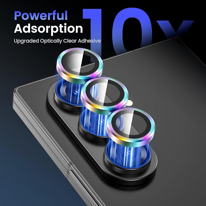 Tensea Camera Lens Protector for Samsung Galaxy Z Fold 8 Ultra/Z Fold 7 | 9H Tempered Glass Camera Cover Screen Protector Metal Individual Ring 【Case Friendly】【Installation Tray】【Military Protection】 - Image 4