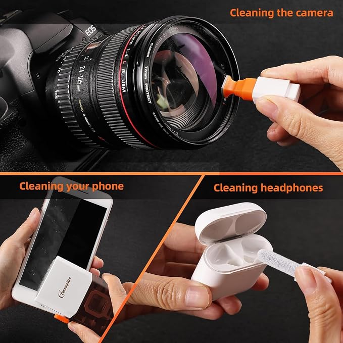 All-in-1 Keyboard Cleaner Laptop Cleaning Kit,Computer Screen-Safe Tools | MacBook iPad iPhone,Electronics Brush Tool for PC Camera Lens Earbuds,Deep Cleaning Spray Cloth, High-Density Soft Brush - Image 4