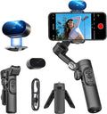 AOCHUAN XE AI Gimbal Stabilizer for Smartphone, No App AI Tracking | 3-axis foldable phone gimbal for iPhone, gesture control, 360° inception, AI tracking for TikTok, YouTube and vlogging by AOCHUAN