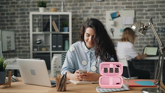 Comecase Dual SSD Case for SanDisk Extreme Portable SSD and Extreme PRO | Holds 2 Drives & 12 SD Cards, Elastic Strap Fit 500GB/1TB/2TB/4TB/8TB, Cable Groove & Carabiner for Travel, Pink, Box Only - Image 9
