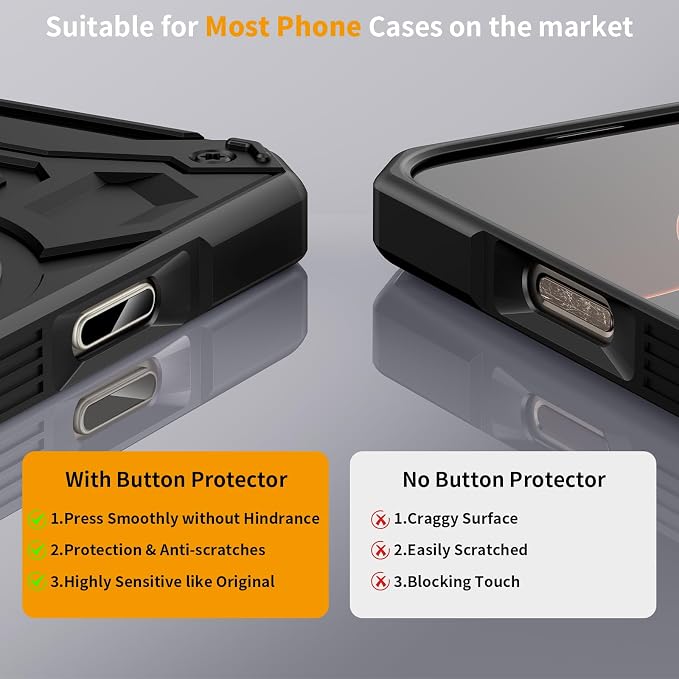AMANECER 2 Pack Camera Control Button Protector for iPhone 16/16 Plus, Auto-Alignment Rugged Sensitive Slide Capacitive Protective Cover fit Apple Phone Side Click Touch Capture Key, Natural Titanium - Image 4