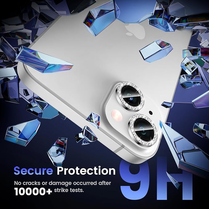Tensea for iPhone 14/14 Plus Camera Lens Protector Bling, Camera Cover | 9H Tempered Glass Camera Screen Protector, Metal Individual Ring for iPhone14 6.1inch/ 14Plus 6.7inch, HD Clear, Easy Install - Image 4