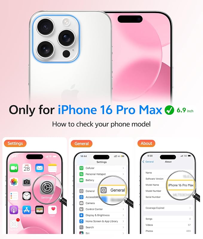 FNTCASE for iPhone 16 Pro Max Case, Fit for Magsafe, Glass Screen Protector | Full Camera Protection, Translucent Matte, 14FT Military Grade Drop Proof, Shockproof Protective Phone Cover, Light Pink - Image 2