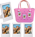 2 in 1 Picture Frame for Bogg Bag Accessories, 2x3 Photo Frame for Fujifilm Instax 3-Inch Film, Custom Frame Charms for Beach Tote Bag(White 3PCS) by HYTYQDAFA