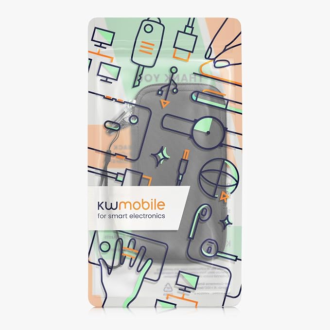 kwmobile Universal Phone Pouch Size XXL - 7" - Neoprene Smartphone Pouch with Zip - Water-Repellent Mobile Phone Case - Sleeve in Grey - Image 7