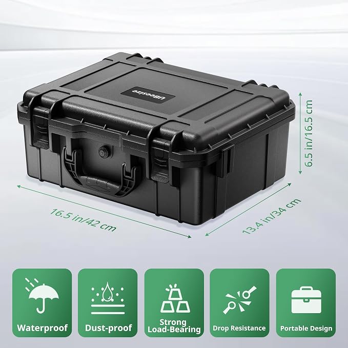 UBeesize Starlink Mini Travel Case, Waterproof Hard Carrying Case | Waterproof Hard Shell, Precision-Cut Foam, Accessory Storage, Portable Carry Handle, For Starlink Mini Travel - Image 6