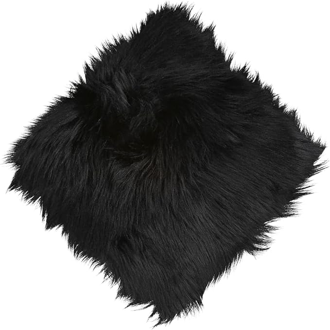 12inch Square Small Faux Fur Sheepskin Cushion Soft Plush Area Rug,Photo Background for Small Product Desktop Photography,Display and Decor,Jewelry,Nail Art,Locker Accessories (Black) by NINGDAN