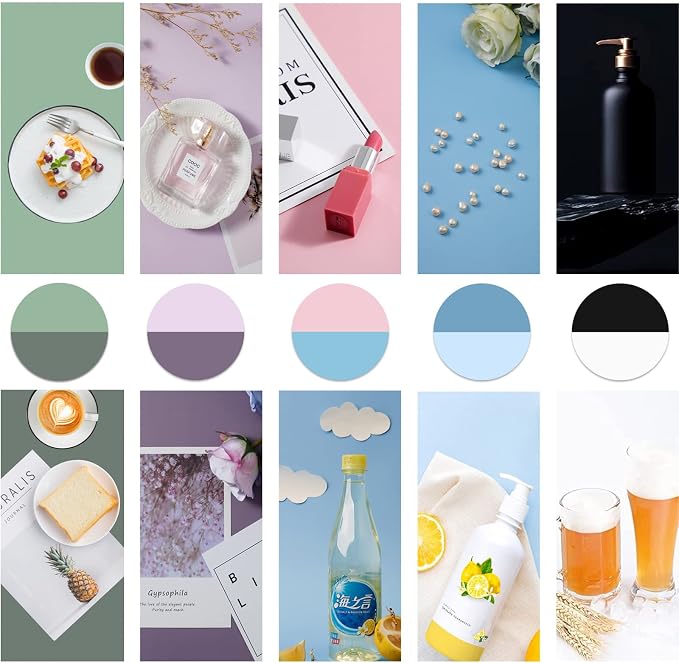 5pcs 34x22in Morandi Background Paper Photography Backdrops Solid Color Photo Background for Food, Pastry, Jewelry, Cosmetics Backdrop Shoot - Image 2