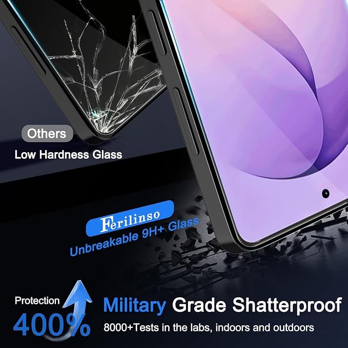 Ferilinso Screen Protector for Samsung Galaxy S26 Ultra, Tempered Glass | 3 Pack, 9H+ Military-Grade Shatterproof, HD Clear, Case Friendly, Easy Installation Bubble Free, with Camera Lens Protector - Image 3