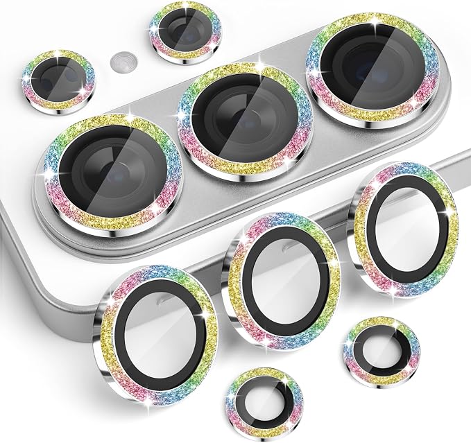 Camera Protector for Samsung Galaxy S26 Ultra, Glitter Colorful | Tempered Glass, Auto-align Tray, Easy Installation, Case Friendly, Anti-Scratch, HD Clear, Ultra Slim by Rayorcon