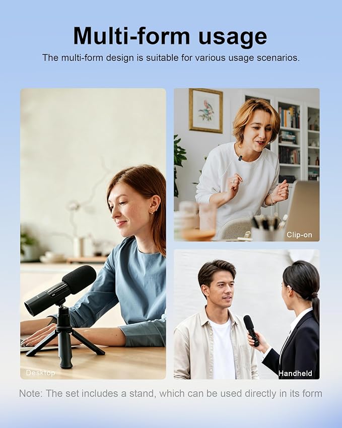 Magic 3-in-1 Mini Wireless Lavalier Microphone for iPhone & Android | 3 Mic Modes for Vlogs YouTube Tiktok Interviews,AI Noise Cancelling,5g Ultra-light,Plug & play,30 Hours Battery,Clip on Mic - Image 2