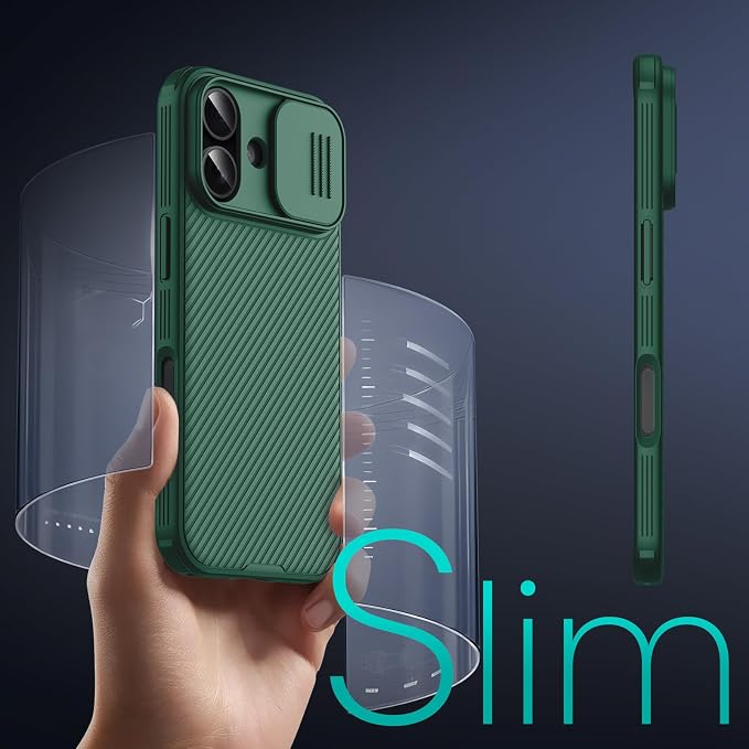 Nillkin for iPhone 17 Case with Slide Camera Cover & Thin Slim Fit | Shockproof Protective | Protector Privacy | Phone Case Camera Lens Protector, Green - Image 7