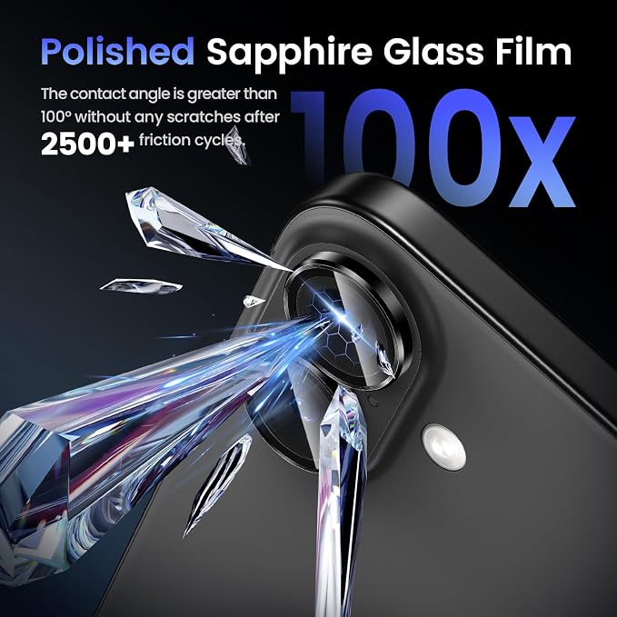 Tensea for iPhone 17 Camera Lens Protector, Camera Cover Screen Protector | Metal Individual Ring with 9H Tempered Glass for iPhone 17 6.3inch, HD Clear, Easy Installation, Full Protection - Image 6