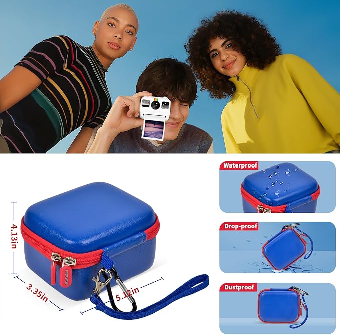 ANKHOH Case for Polaroid Go Gen 2/3, for Polaroid Go 9035/9071/9070 | PU shell with padded interior and removable wrist strap stores film, photos and cables, Case Only - Image 3