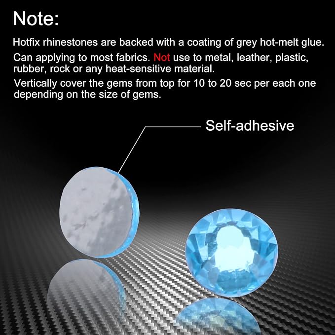 Jollin Hotfix Rhinestones Flatback Crystal Gems 4.8mm SS20, Aquamarine | 1440pcs Hot Fix Crystals Glass Rhinestones for Bedazzling, Crafting, Clothes, Shoes & Accessories DIY Decoration - Image 5