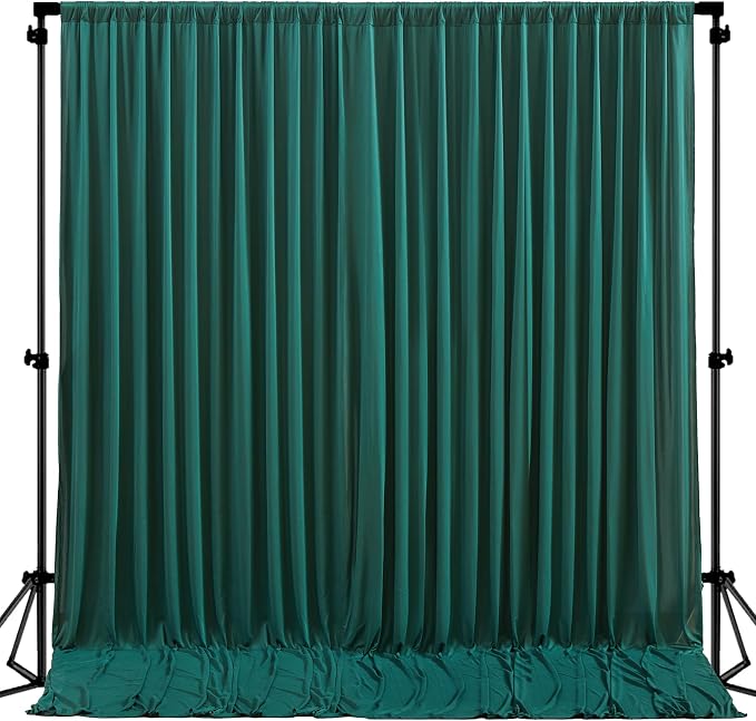 Hunter Green Backdrop Curtain-Wrinkle-Free Polyester Fabric Green Photography Curtains for Wedding Party Photo Background Decorations- 8 X10FT (Hunter Green) - Image 9