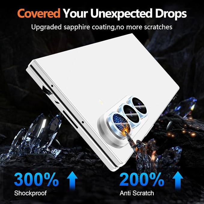 for Samsung Galaxy Z Fold 8 Ultra Camera Lens Protector, Individual Metal Ring Tempered Glass Lens Cover, [Strong Adsorption] Scratch Resistant Ultra-Thin HD Clear Lens Cover, 1 Set-Blue - Image 5