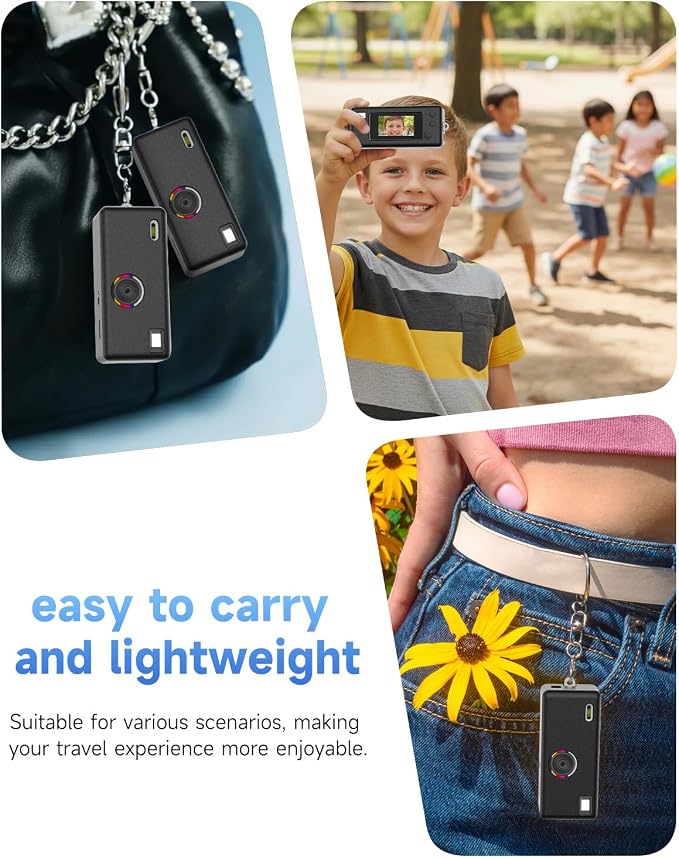Silicone Case for Kodak CHARMERA Keychain Digital Blind Box accessories,Soft Silicone Protective Case,Comes with Screen Protectors and Wrist Strap -Black - Image 3