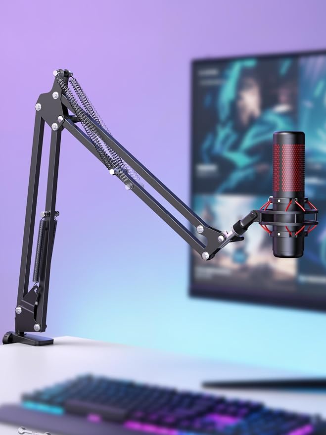 InnoGear Boom Arm Microphone Mic Stand for Blue Yeti Fifine HyperX, Black | Desk Mount, Desktop Stands, Adjustable Reach, Rotate Fully, Folds Away Compactly, for Gaming, Streaming or Recording - Image 9