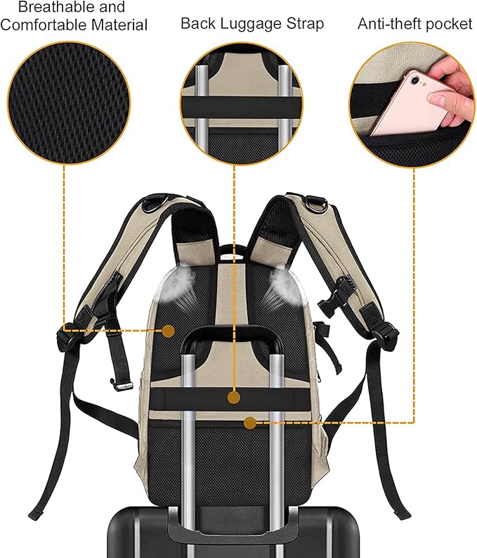 MOSISO Camera Backpack, DSLR/SLR/Mirrorless Photography Camera Bag | 15-16 inch Waterproof Hardshell Case with Tripod Holder&Laptop Compartment Compatible with Canon/Nikon/Sony, Camel - Image 7