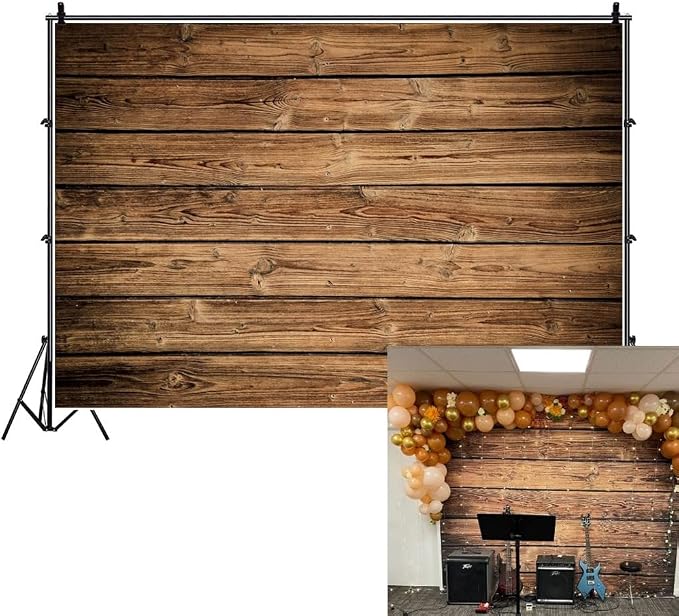 Wood Backdrop for Photography 10x8ft Vinyl Brown Wood Backdrops | Wood Backdrops for Birthday Party Decoration,Baby Shower,Wedding Shower,Festival,Wooden Wall Photo Booth - Image 4