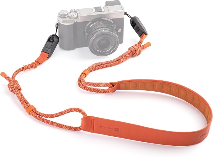 PGYTECH Camera Neck Strap Air Quick-Release for Mirrorless, Vibrant Orange | Leather-Like Surface with Braided Ropes, Adjustable Great for Street, Travel & Everyday Style for Sony ZV-E10 for Canon G7 X by PGYTECH-US