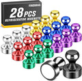 FINDMAG Refrigerator Magnets, Colorful Fridge Magnets for Office, 28 Pack | White Board Magnets for Kitchen, Locker and Fridge, Pictures and Photos Display, Accessories Decorative, Strong Magnetic Hold by FINDMAG