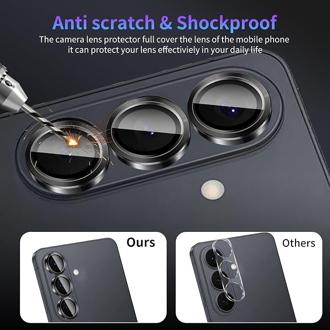 Camera Lens Protector for Samsung Galaxy S26 Plus/S26+,1 Pack | Tempered Metal Glass Camera Cover Film,HD Clear,Anti-Scratch Lens Screen Protector Film,Case Friendly,Black Titanium - Image 4