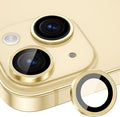 for iPhone 15/iPhone 15 Plus Camera Lens Protector Cover, Yellow | Individual Metal, 9H Hardness, Scratch Resistant, Shockproof, Drop Protection, Case Friendly, Stylish Accessories by Xfilm