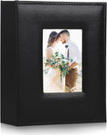 RECUTMS Photo Album 4x6 Pictures 200 Pockets Leather Wedding Albums Black | Black Page, Horizontal Pockets, Slide In Photo Album for Anniversary, Family, Small Graduation Photobook, DIY Cover Window by RECUTMS