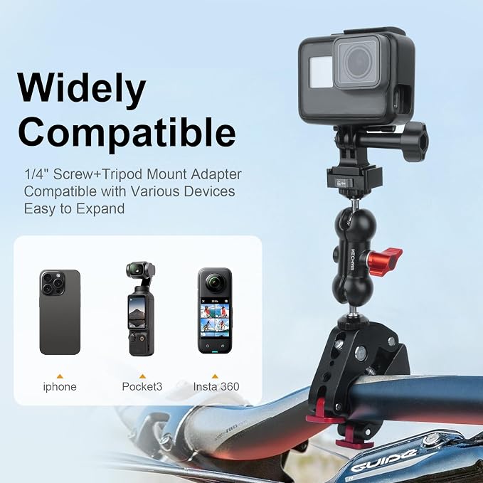 Super Clamp Mount with 360°Ballhead Magic Arm,Universal Mount with Quick Release Adapter for DSLR Camera,Led Lights,Action Cameras,and More - Image 2