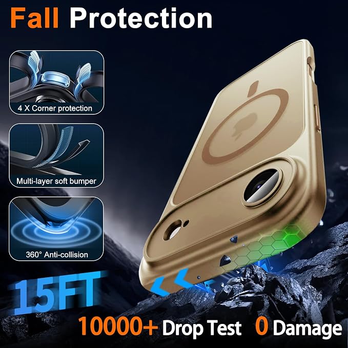 for iPhone Air Case with Privacy Screen Protector, Brown | Full Camera Protection, Magnetic, Compatible with MagSafe, Translucent Matte Shockproof Phone Cover for iPhone 17 Air - Image 6