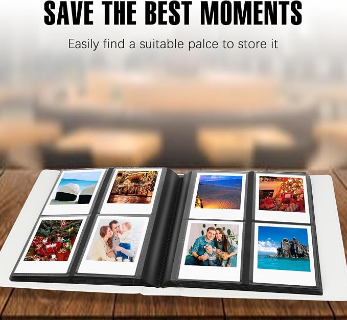 Veicevol 256-Pocket Album for Polaroid i-Type, 600 & SX-70 Photos, White | Designed for Fujifilm Instax Wide Photos, Water-Resistant PU Leather Cover, Front Window, Securely Holds Up to 256 Photos - Image 2