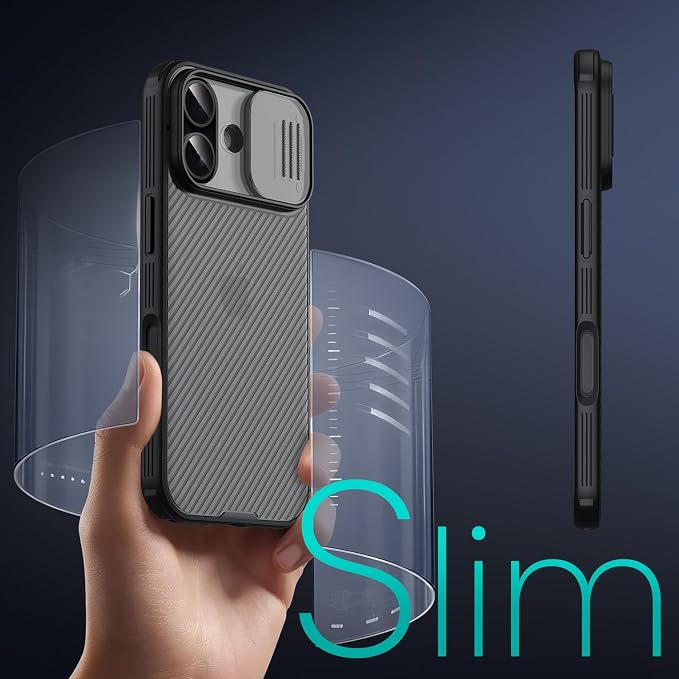 Nillkin for iPhone 17 Case with Slide Camera Cover & Thin Slim Fit | Shockproof Protective | Protector Privacy | Phone Case Camera Lens Protector, Transparent Black - Image 7