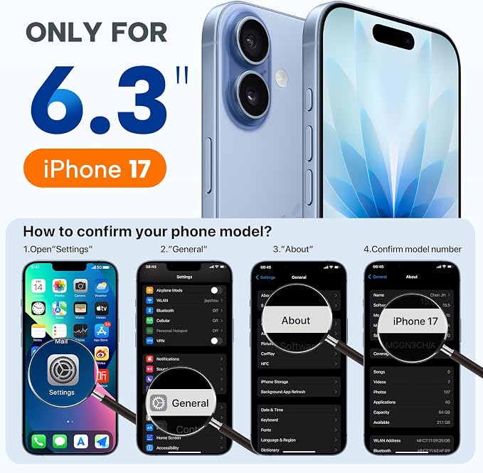 Miracase Silicone & Magnetic for iPhone 17 Case, Lavender Gray | Compatible with MagSafe, Silicone Camera Control Cover, Soft Microfiber Lining, Shockproof Drop Protection Phone Case for 17 - Image 7