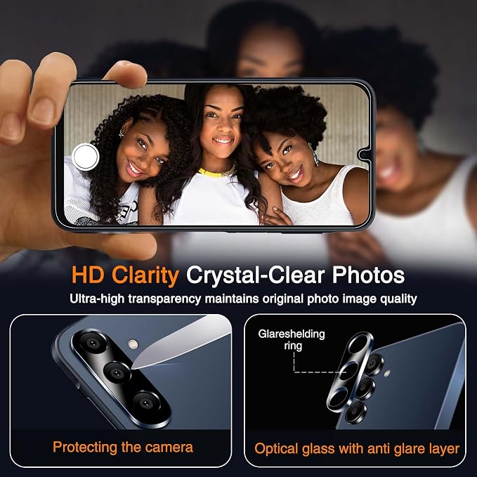 Wiaocit Tempered Glass Screen Protector for Samsung Galaxy A16 5G | 3+3 Pack, 9H Hardness, Camera Lens Protector, Installation Frame, Bubble Free, Case Friendly - Image 6