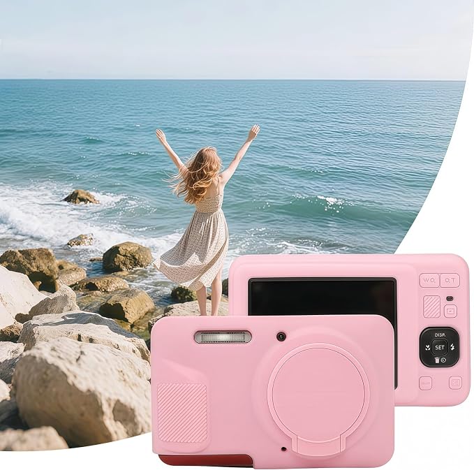 Case for Kodak PIXPRO FZ55, FZ55 accessories | Soft Silicone Protective Case Removable Lens Cover, Comes with 2 Screen Protectors and 1 Wrist Strap. (Pink) - Image 6