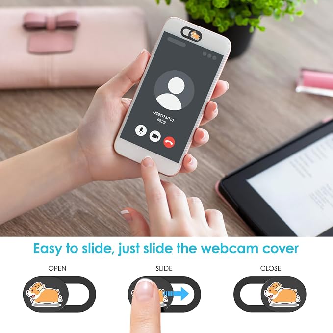 Laptop Camera Cover, Webcam Cover, Compact Leisure Panda Camera Blocker for Laptop, Office Computer Accessories for iPhone, iPad, Mac, Desktop, Tablet, Chromebook, PC, Protect Personal Privacy - Image 4
