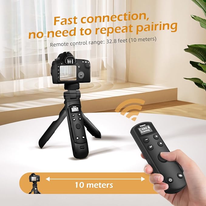 for Canon Tripod Wireless Shooting Grip with Shutter Release - Mini-Tripod with Rechargeable Remote Control for G7 X III/R50/R8/R5/R10/G5 X II/R100/M6 II/M200/M50/R50 V/6D II/V10/V1/SL2, for Vlogging - Image 5