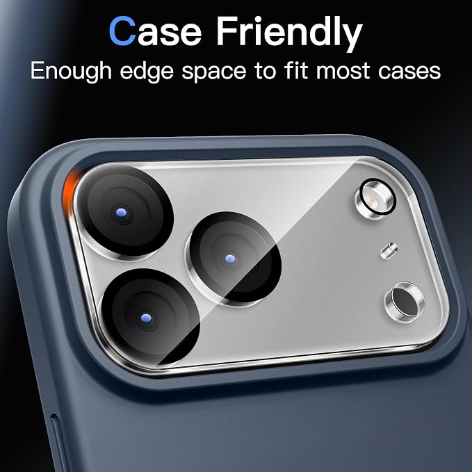 JETech Camera Lens Protector for iPhone 17 Pro, Clear, 3-Pack | 9H Tempered Glass, HD Clear, Anti-Scratch Protection, Night Shot Compatible, Case-Friendly - Image 7