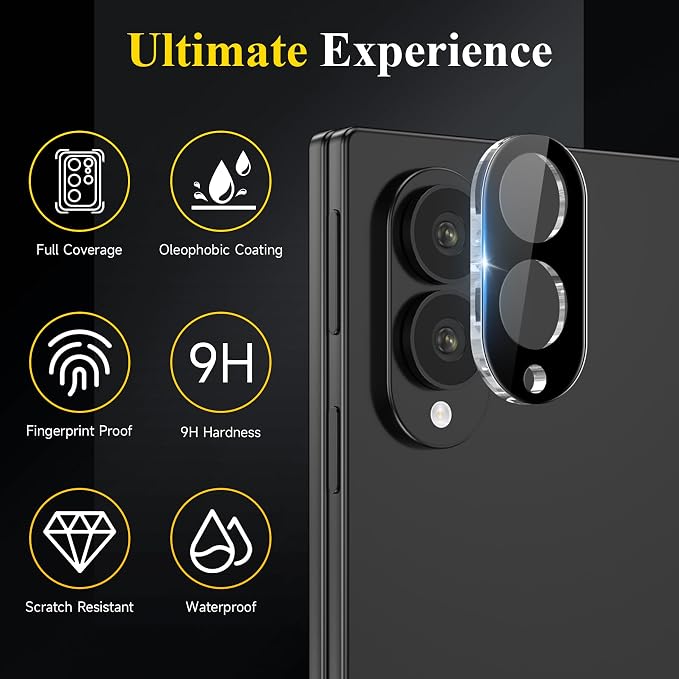 4 Pack Camera Lens Screen Protector Compatible with Samsung Galaxy Z Flod 8 | 9H Tempered Glass Camera Lens Cover Decoration, Case Friendly, High Definition, Scratch-Resistant - Image 5