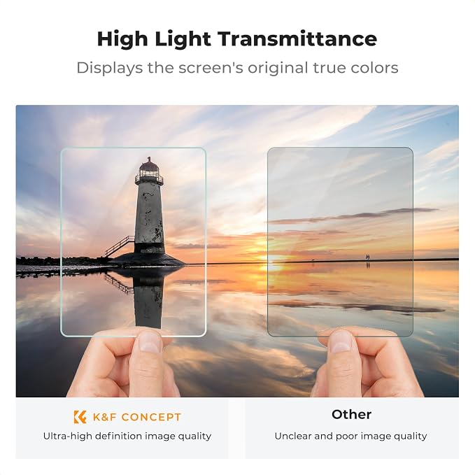 K&F CONCEPT 3 Pack Screen Protector Compatible with Canon SX740 Camera | Ultra Clear Tempered Glass Screen Protector Anti Scratch Bubble Free Ultra Resistant PF04 - Image 5